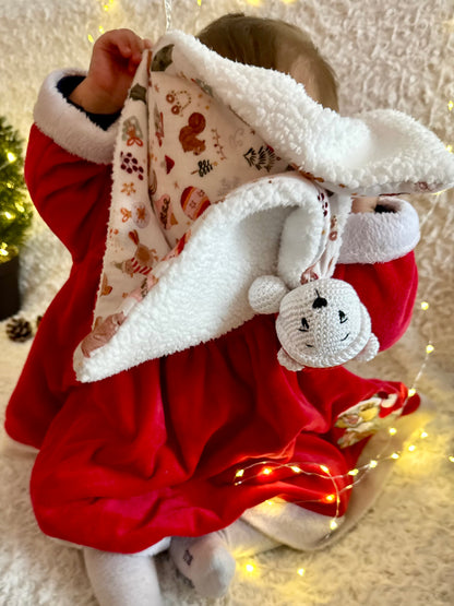 🐻 Teddy de Noël – Ourson blanc au bonnet rouge ❄️