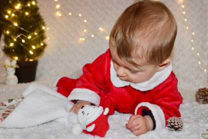 🐻 Teddy de Noël – Ourson blanc au bonnet rouge ❄️